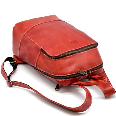 Жіночий червоний шкіряний рюкзак TARWA RR-2008-3md середнього розміру Red - червоний