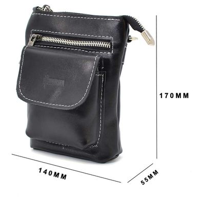 Маленькая мужская сумка на пояс, через плечо, на джинсы черная TARWA GAw-1350-3md Черный
