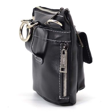Маленька чоловіча сумка на пояс, через плече, на джинси чорна TARWA GAw-1350-3md Чорний