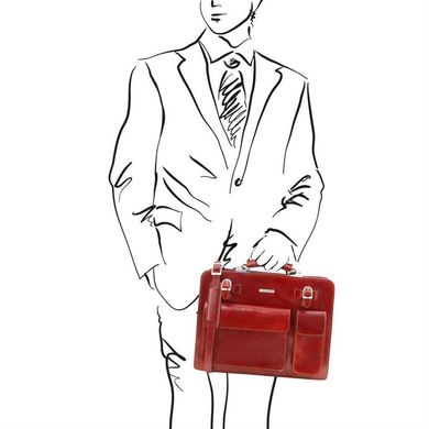 TL141268 Красный Venezia - Кожаный портфель на 2 отделения от Tuscany