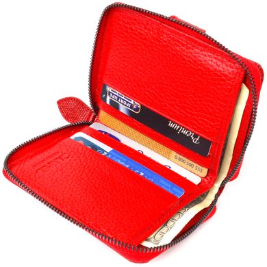 Яркое портмоне из натуральной фактурной кожи CANPELLINI 21495 Красное