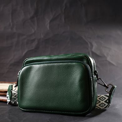 Модна жіноча сумка крос-боді з натуральної шкіри Vintage 22296 Зелена