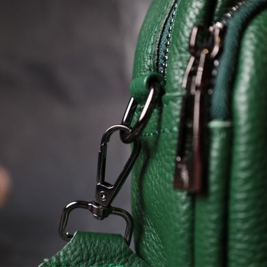 Модна жіноча сумка крос-боді з натуральної шкіри Vintage 22296 Зелена