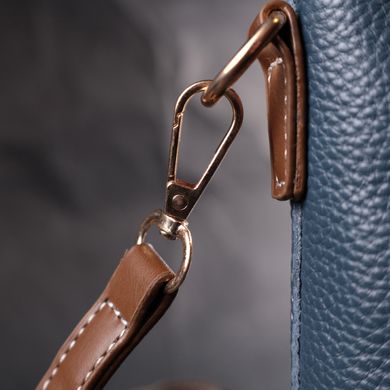 Симпатичная сумка для женщин на каждый день из натуральной кожи Vintage 22346 Синяя