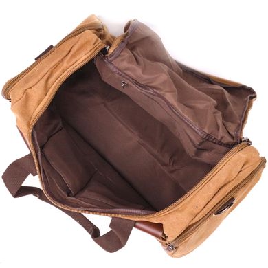 Удобная дорожная сумка из плотного текстиля 21239 Vintage Коричневая