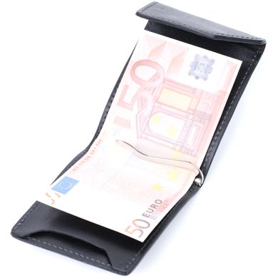 Удобный кожаный зажим для денег с держателем для Apple AirTag GRANDE PELLE 11619 Черный
