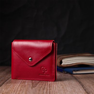 Женский кошелек с монетницей из глянцевой натуральной кожи GRANDE PELLE 16808 Красный