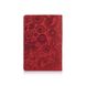 Красная дизайнерская кожаная обложка для паспорта с отделением для карт, коллекция "Mehendi Art"
