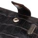 Фактурний невеликий чоловічий гаманець з натуральної шкіри з тисненням під крокодила CANPELLINI 21747 Чорний
