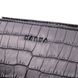 Практичная мужская барсетка из натуральной кожи с тиснением под крокодила KARYA 21310 Черный