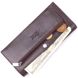 Превосходный вертикальный мужской бумажник из натуральной зернистой кожи KARYA 21437 Коричневый