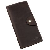 Бумажник вертикальный из винтажной кожи на кнопках SHVIGEL 16180 Коричневый фото