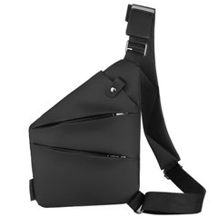 Мужской тканевый слинг через плечо черный Tiding Bag S1-001A Черный