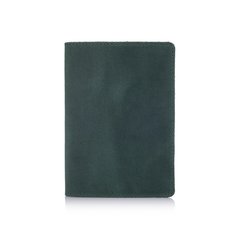 Обкладинка для паспорта з натуральної матової шкіри зеленого кольору