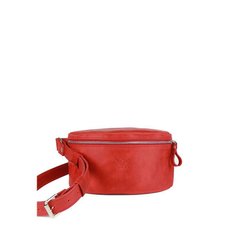Натуральная кожаная поясная сумка красная винтажная Blanknote TW-BeltBag-red-crz