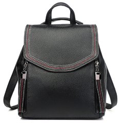 Шкіряний жіночий рюкзак чорного кольору F-A25F-FL-88805WA Чорний