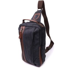 Оригінальна чоловіча сумка через плече із щільного текстилю Vintage 22192 Чорний