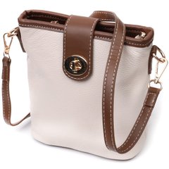 Удобная сумка на плечо для женщин на каждый день из натуральной кожи Vintage 22347 Белая