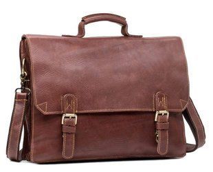 Мужской кожаный портфель TIDING BAG GA2095B Коричневый