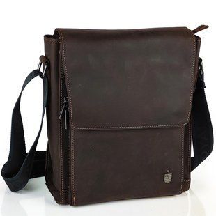 Мужская сумка через плечо из матовой винтажной кожи Royal Bag RB-V-JD4-7055C Коричневый