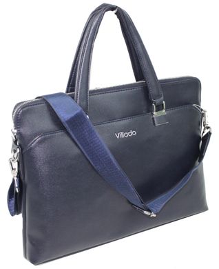 Жіноча ділова сумка, портфель з еко шкіри Villado синя