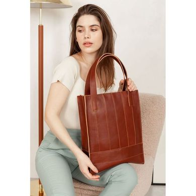 Натуральная кожаная женская сумка шоппер Бэтси светло-коричневая краст Blanknote BN-BAG-10-k