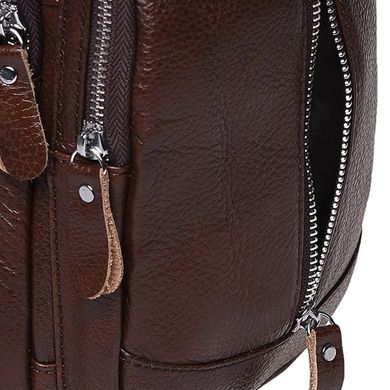 Чоловічий шкіряний рюкзак на плече Borsa Leather K1318-brown
