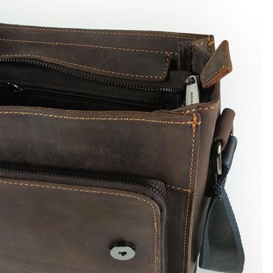 Мужская сумка через плечо из матовой винтажной кожи Royal Bag RB-V-JD4-7055C Коричневый