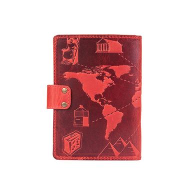 Кожаное портмоне для паспорта / ID документов HiArt PB-03S/1 Shabby Red Berry "7 wonders of the world"