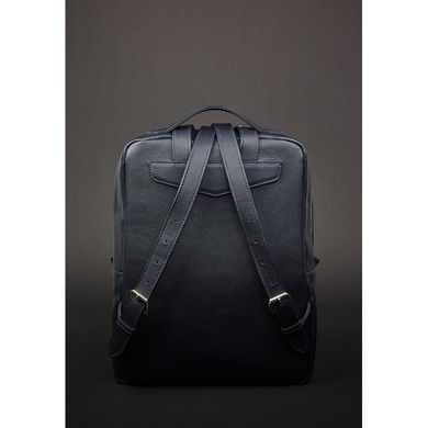 Натуральная кожаный городской рюкзак на молнии Cooper, мистик - синий Blanknote BN-BAG-19-mystic