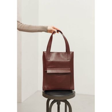 Натуральна шкіряна жіноча сумка шоппер Бетсі с кишенею бордова Краст Blanknote BN-BAG-10-1-vin