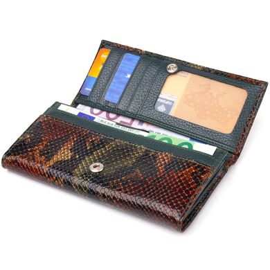 Горизонтальний жіночий гаманець з натуральної шкіри з тисненням під змію CANPELLINI 21648 Різнокольоровий