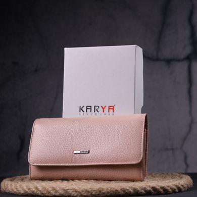 Красивый женский кошелек из натуральной кожи KARYA 21361 Розовый