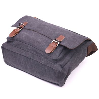 Мужская сумка для ноутбука с клапаном текстильная 21240 Vintage Черная