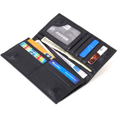 Мужской вертикальный бумажник из натуральной кожи CANPELLINI 21898 Черный