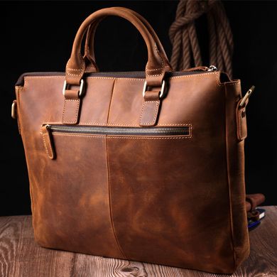 Стильный портфель в винтажном стиле из натуральной кожи Vintage 22673 Коричневый