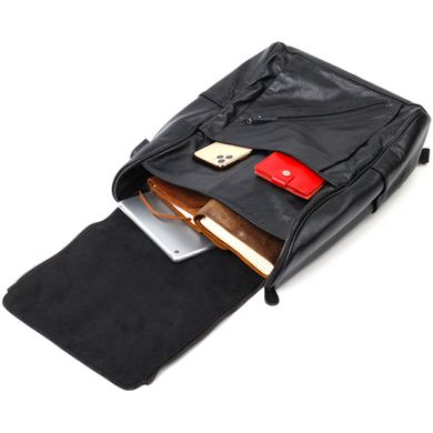 Вместительный рюкзак из натуральной кожи Vintage 22249 Черный