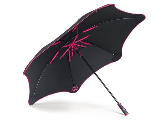Протиштормова парасолька-тростина чоловіча механічна з великим куполом BLUNT (Блант) Bl-golf2-pink Чорна