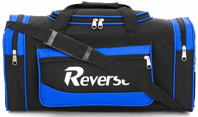 Дорожная сумка средний размер из кордуры 58L Reverse черная с синим