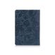 Дизайнерська шкіряна обкладинка для паспорта з відділенням для карт блакитного кольору, колекція "Mehendi Art"