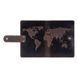 Кожаное портмоне для паспорта / ID документов HiArt PB-03S/1 Shabby Gavana Brown "World Map"