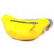 Патріотична шкіряна сумка-бананка комбі двох кольорів Серце GRANDE PELLE 16760 Жовто-блакитна
