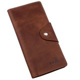 Бумажник мужской вертикальный из винтажной кожи на кнопках SHVIGEL 16181 Коричневый фото
