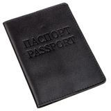 Кожаная обложка на паспорт с надписью SHVIGEL 13977 Черная фото