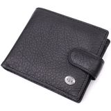 Мужской бумажник удобного размера из натуральной кожи ST Leather 22471 Черный фото