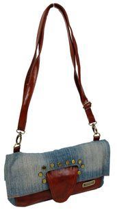 Женская джинсовая сумка небольшого размера Fashion jeans bag синяя