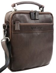 Кожаная мужская сумка барсетка Mykhail Ikhtyar, Украина коричневая
