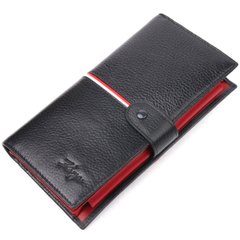 Практичний гаманець-клатч із натуральної шкіри KARYA 21183 Чорний