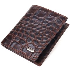 Стильное мужское портмоне из натуральной фактурной кожи CANPELLINI 21497 Коричневое