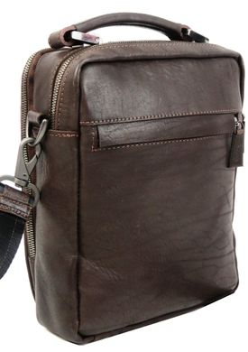 Кожаная мужская сумка барсетка Mykhail Ikhtyar, Украина коричневая